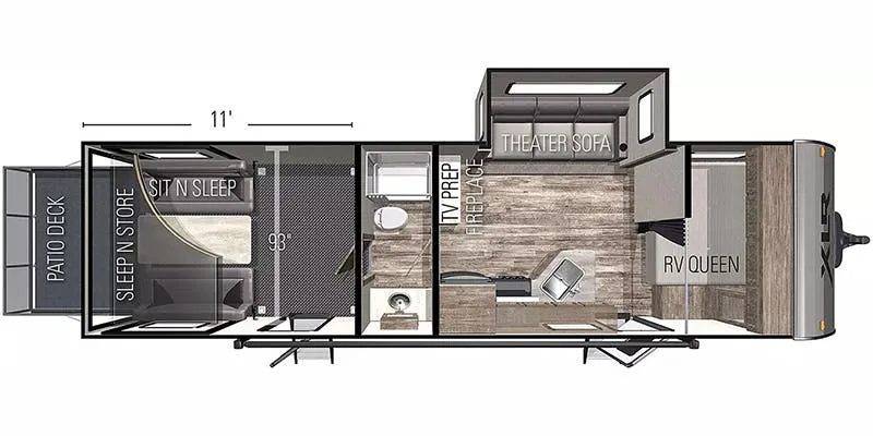 Forest River XLR Micro Boost 27LRLE floor plan
