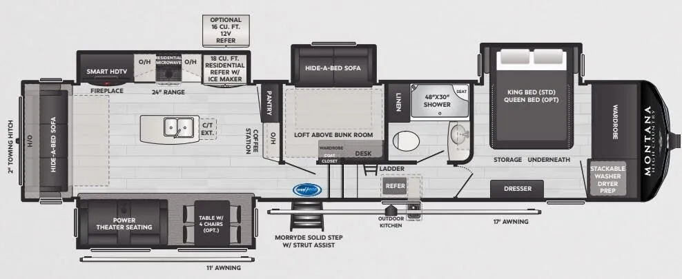 Keystone Montana High Country 385BR floor plan