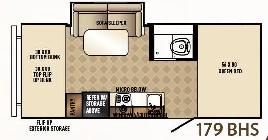 Palomino PaloMini 179 BHS floor plan