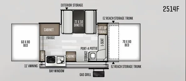 Forest River Rockwood Freedom 2514F floor plan