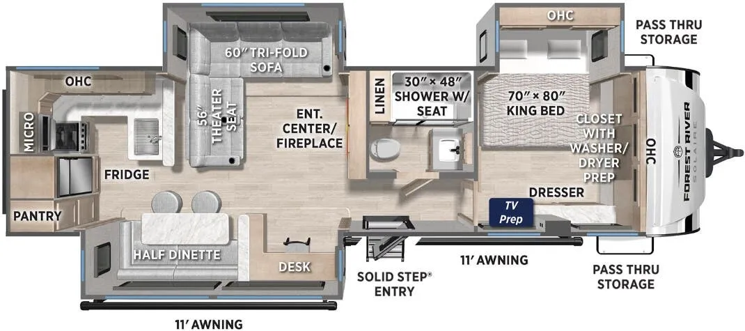 Forest River Solaire 3070RKLS floor plan