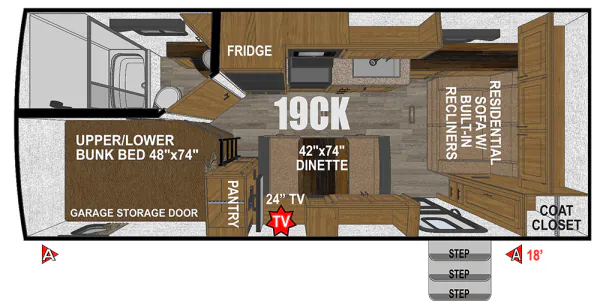 Outdoors RV Creek Side Titanium Series 19CK floor plan