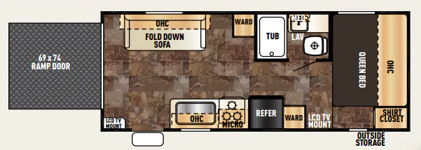 Forest River Cherokee Grey Wolf 19RR floor plan