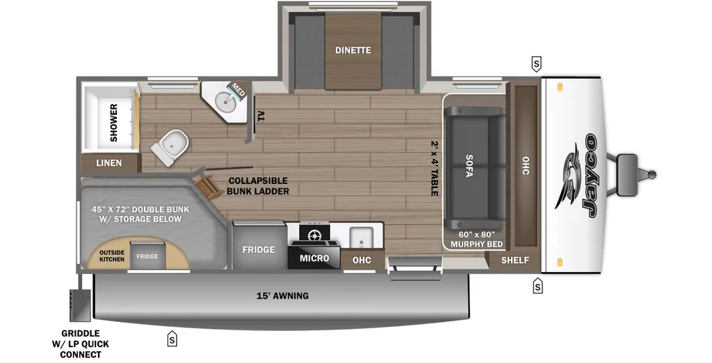 2026 Jayco Jay Feather Air 19MBS floor plan
