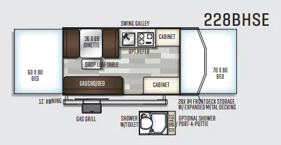 Forest River Flagstaff SE 228BHSE floor plan