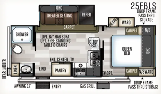 Forest River Flagstaff Micro Lite 25FBLS floor plan