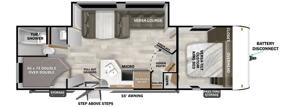 2026 Forest River Wildwood Xlite 26ICE floor plan