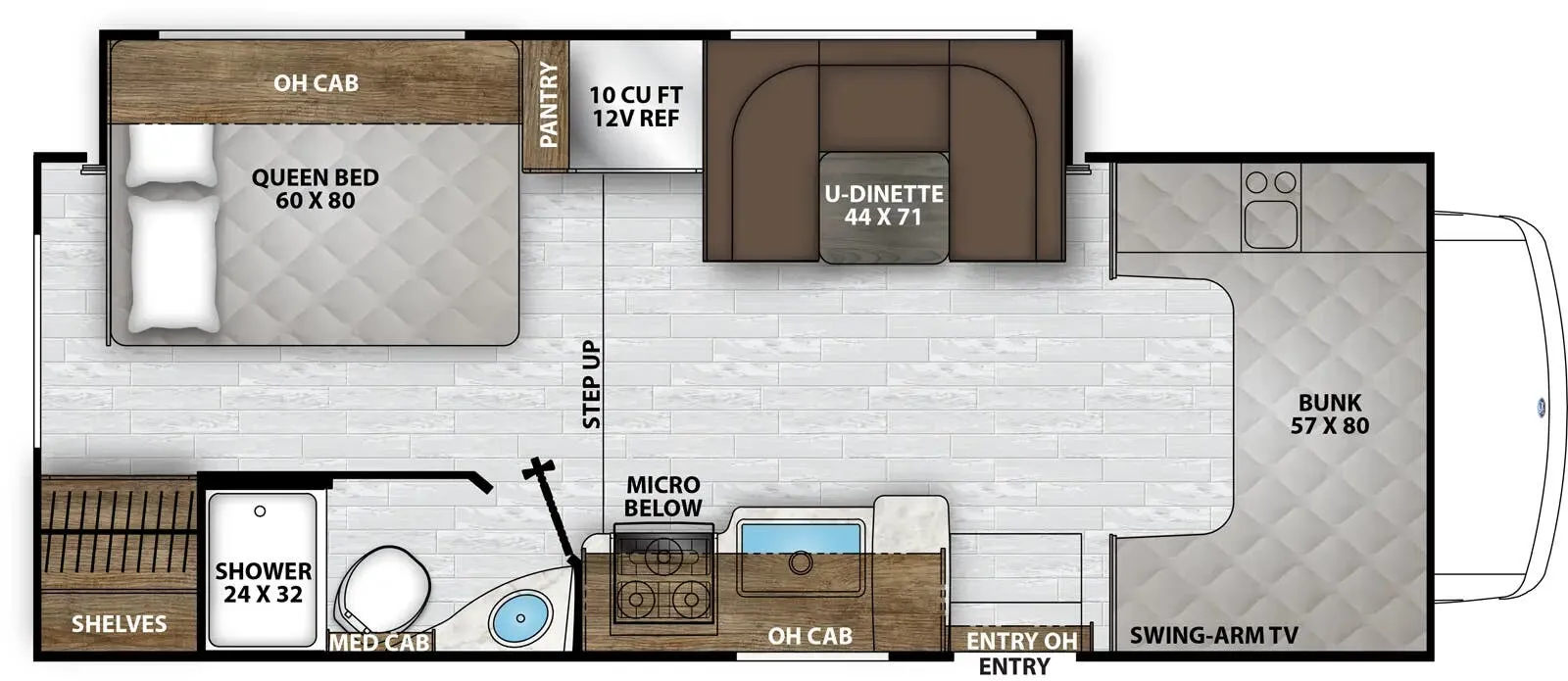 Coachmen Leprechaun 230FS Chevy 3500 floor plan