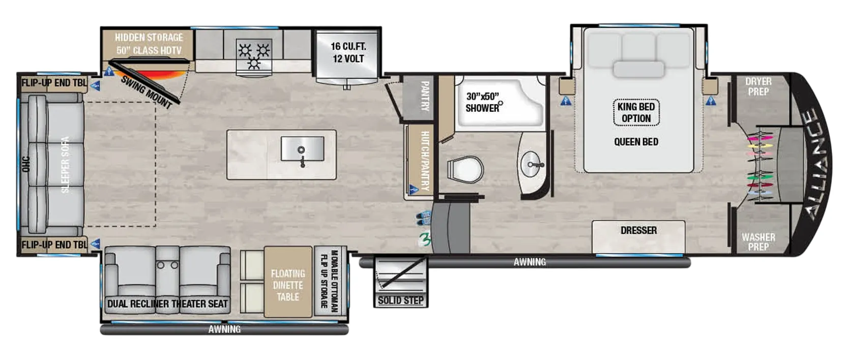2023 Alliance RV Avenue 32RLS - Floor plan