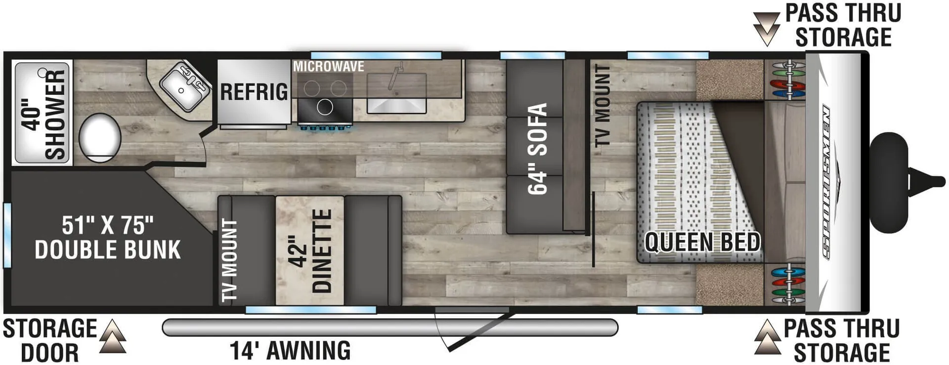 2021 K-Z Rv Sportsmen Se 260BHSE - Floor plan