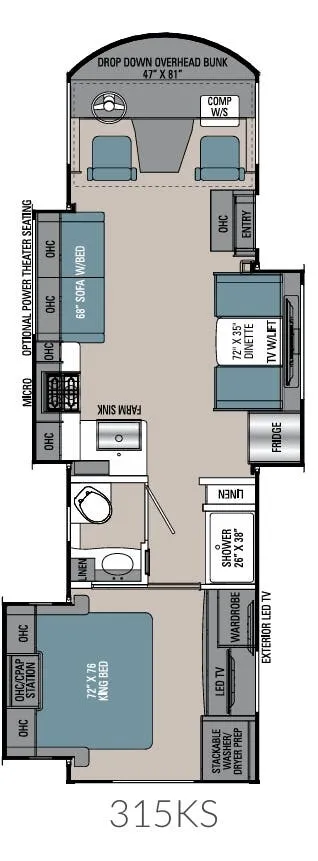 Coachmen Mirada 315KS floor plan