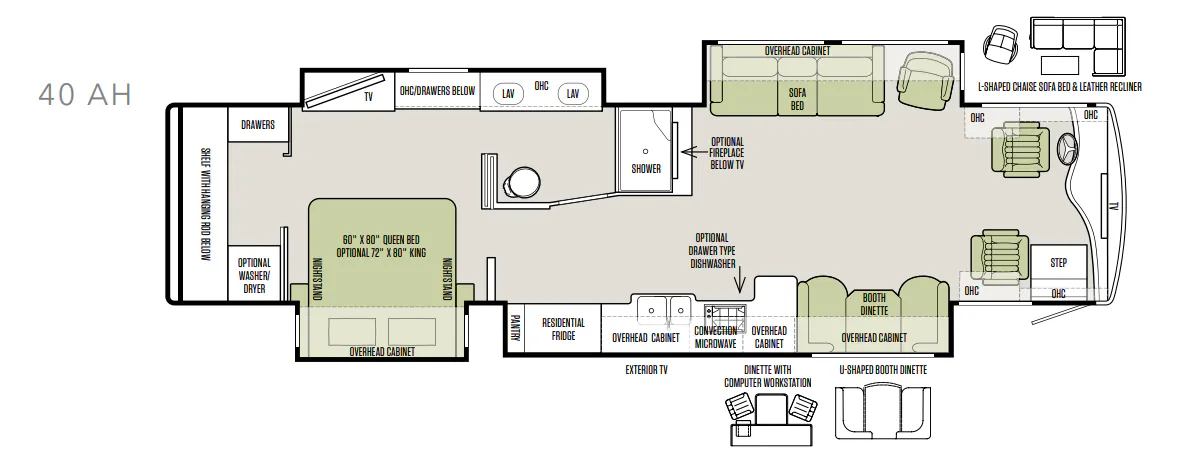 Tiffin Phaeton 40 AH floor plan