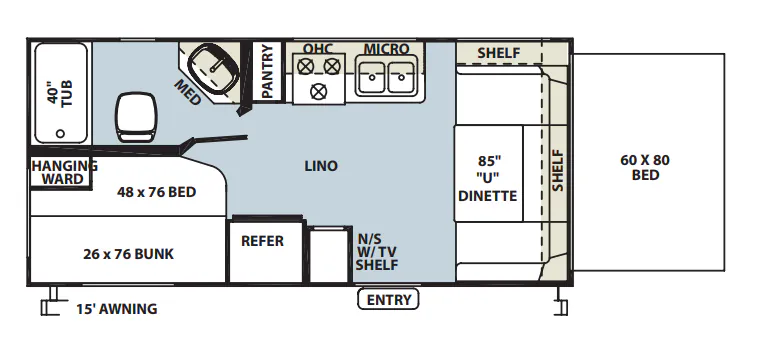 Forest River Rockwood Roo 21BH floor plan