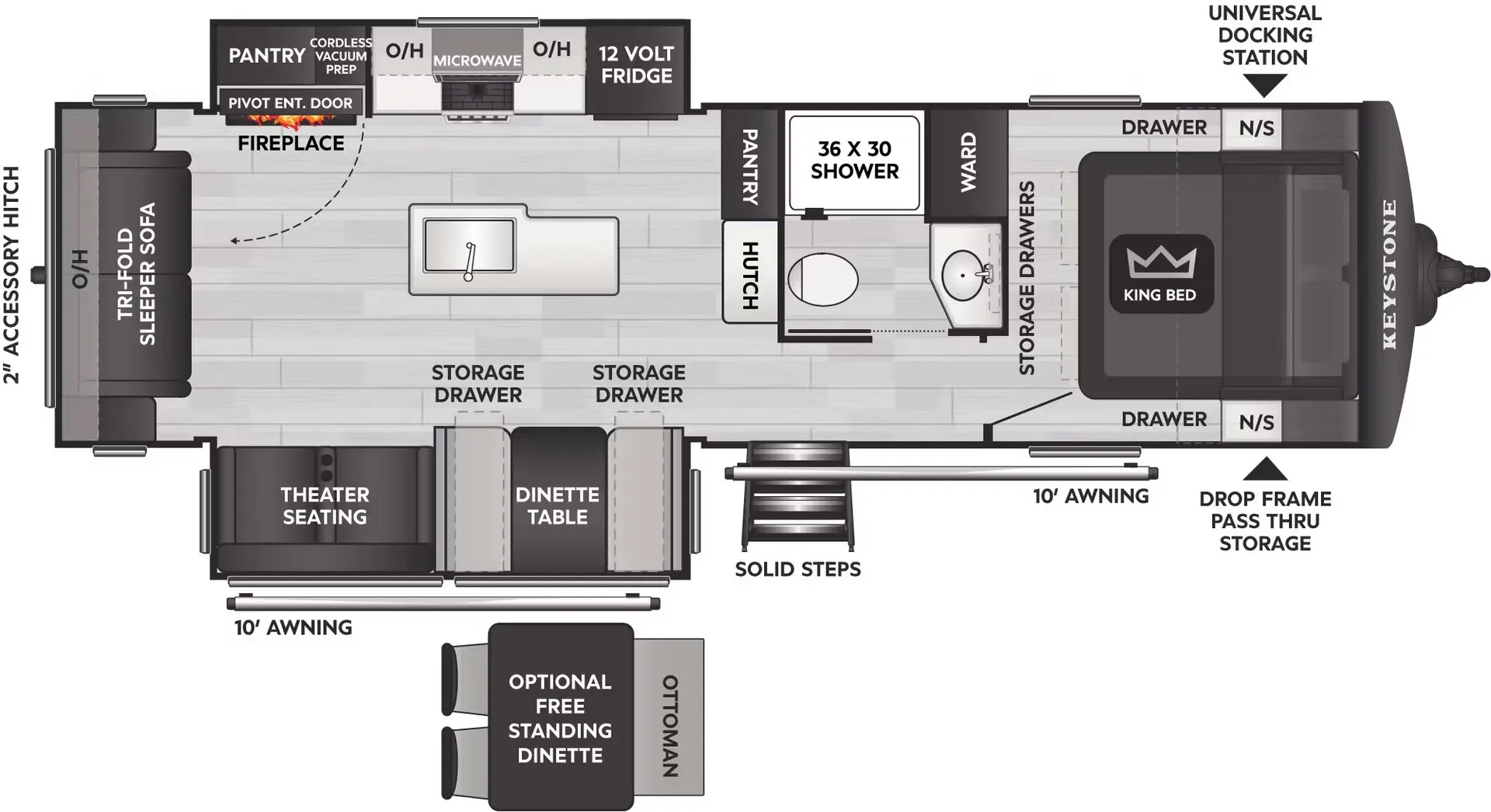 2026 Keystone Cougar Half-Ton 29RLP - Floor plan