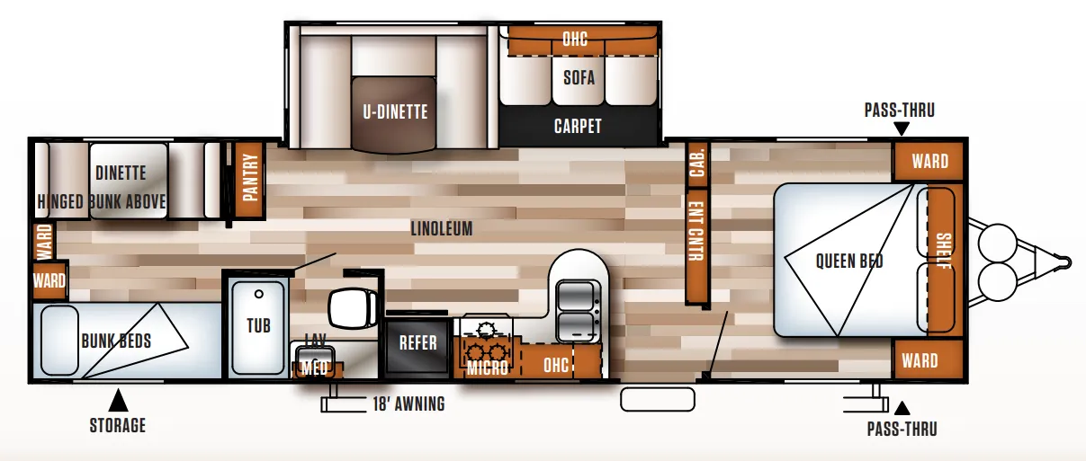 Forest River Salem 30QBSS floor plan