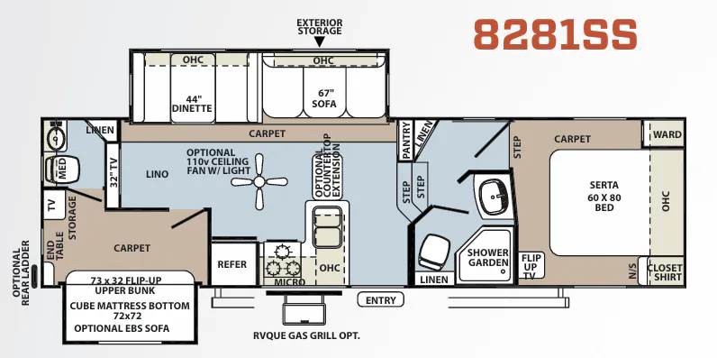 Forest River Rockwood Signature Ultra Lite 8281SS floor plan