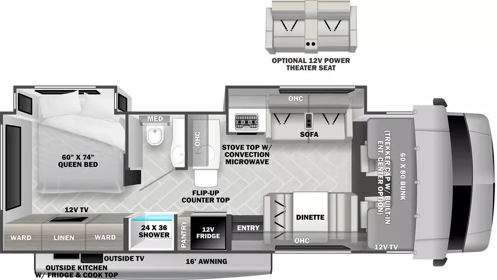 2024 Forest River Sunseeker 2860DS floor plan