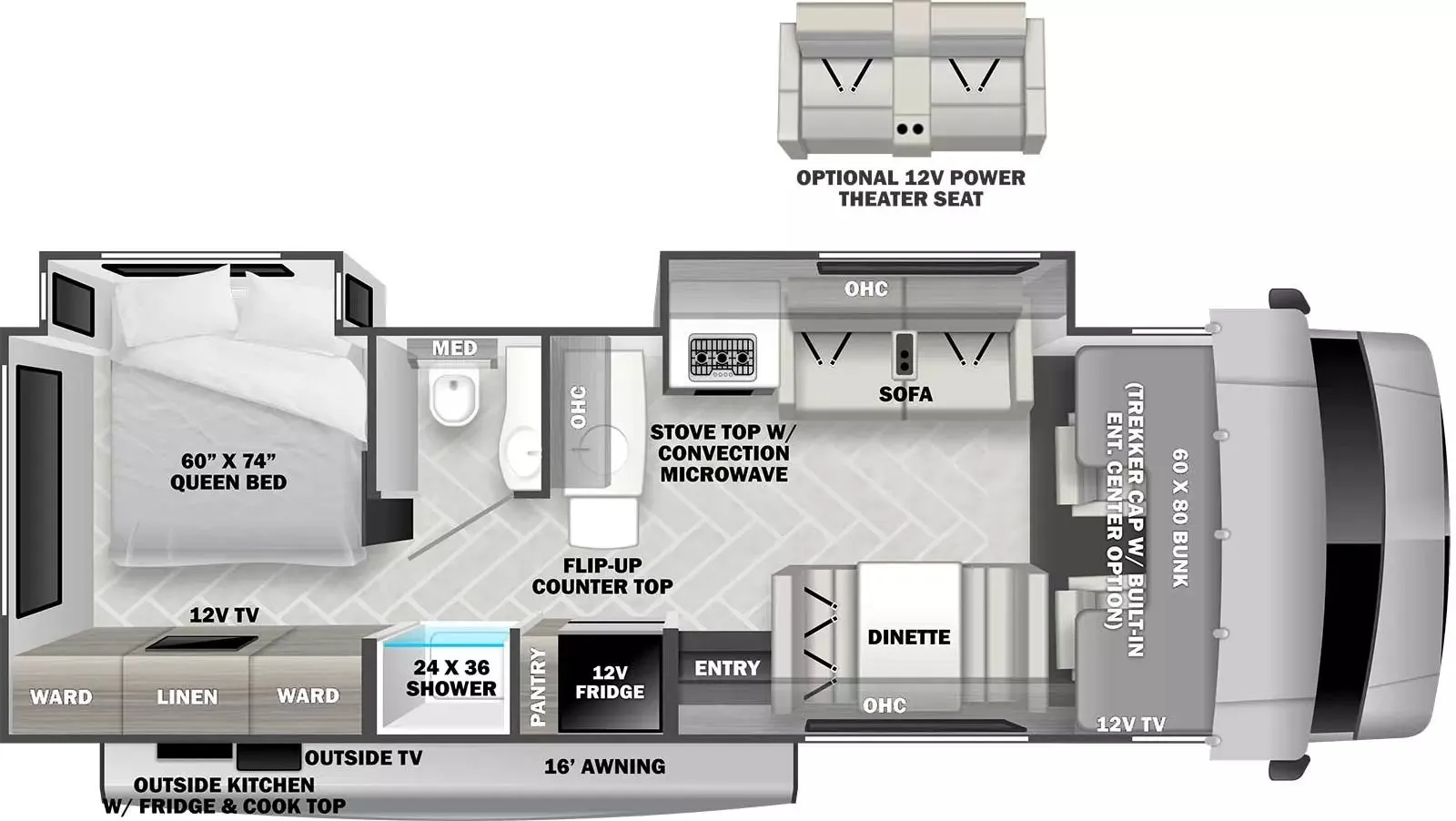 2024 Forest River Sunseeker 2860DS - Floor plan