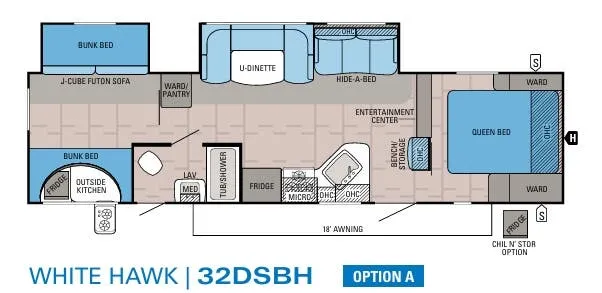 Jayco White Hawk 32DSBH floor plan