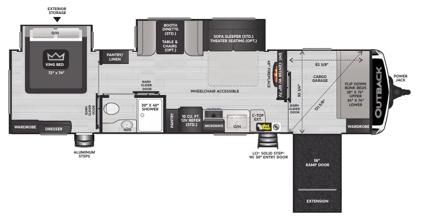 2023 Keystone Outback 342CG floor plan