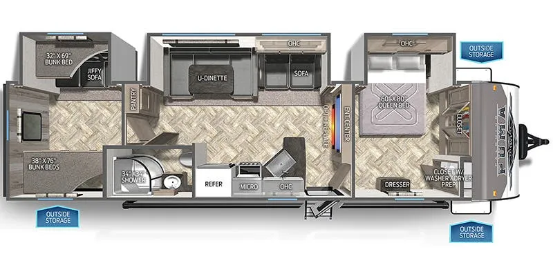 2023 Forest River Puma 32RBFQ - Floor plan