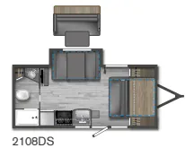 Winnebago Micro Minnie FLX 2108DS floor plan