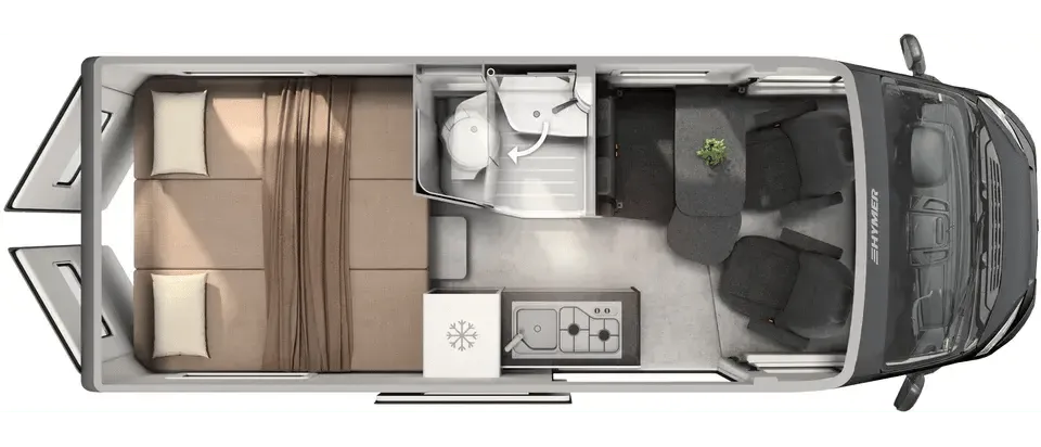 Hymer Fiat 640 floor plan