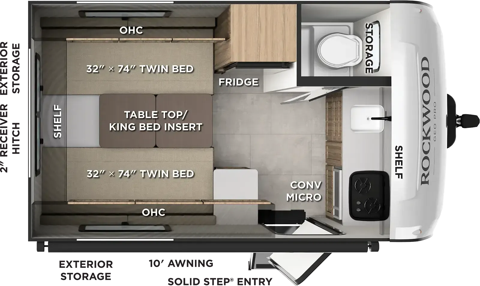 Forest River Rockwood Geo Pro LE G15TLE floor plan