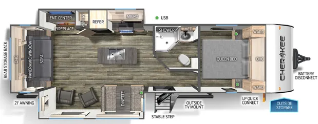 Forest River Cherokee 274WK floor plan