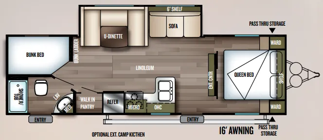 Forest River Wildwood X-Lite 263BHXL floor plan