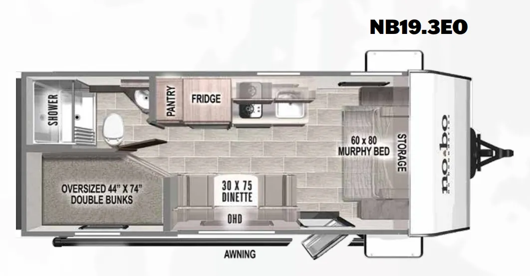 Forest River No Boundaries 19.3EO floor plan