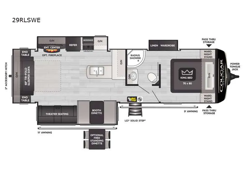 2023 Keystone Cougar Half-Ton 29RLSWE - Floor plan