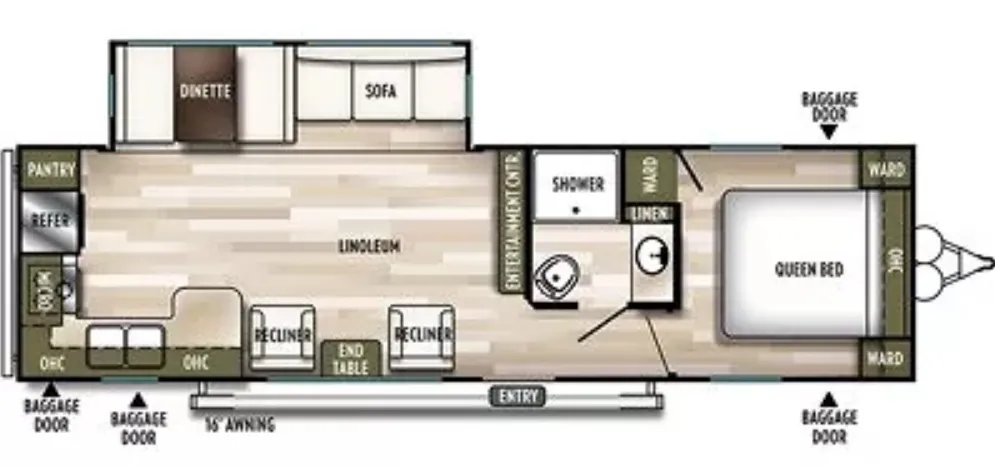 2019 Forest River Salem 27RKS floor plan