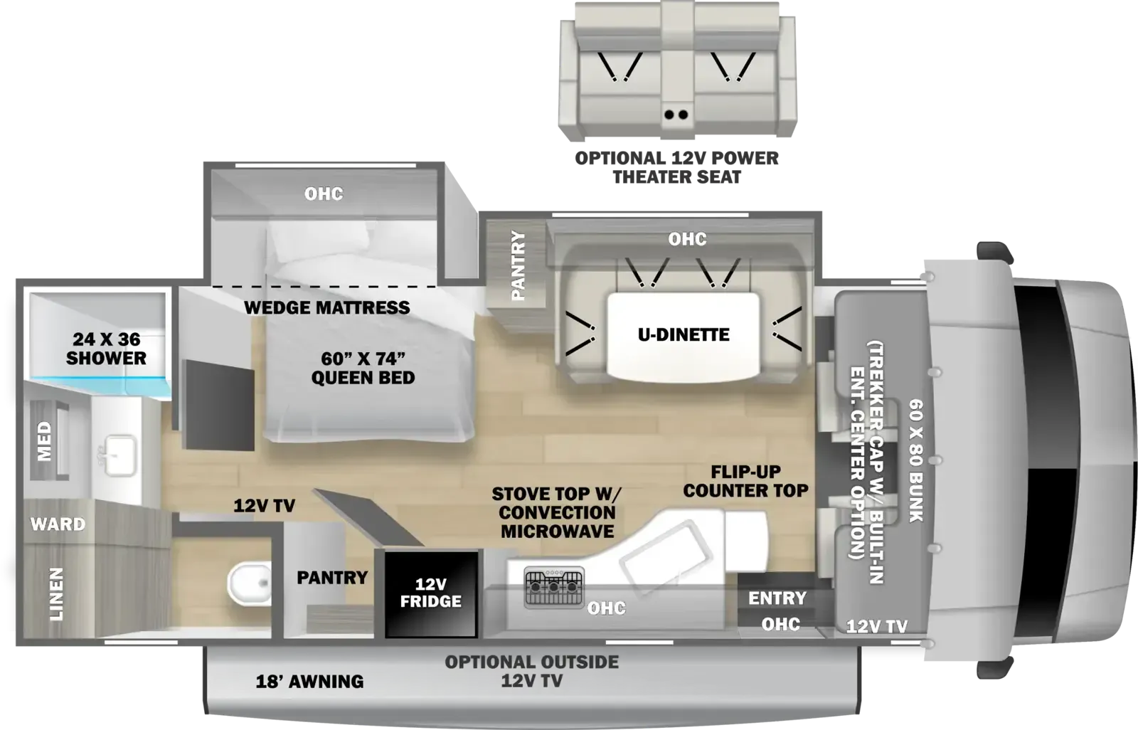Forest River Sunseeker 2440DS floor plan
