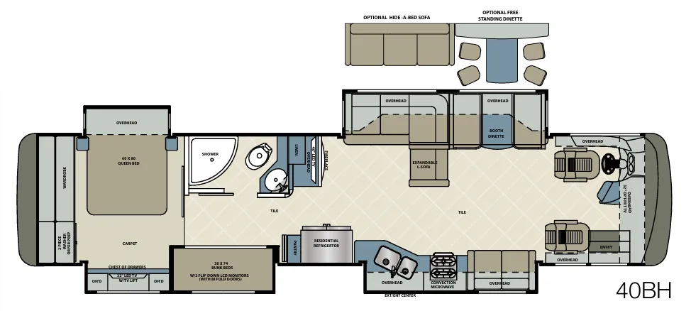 2015 Forest River Berkshire XL 40BH - Floor plan