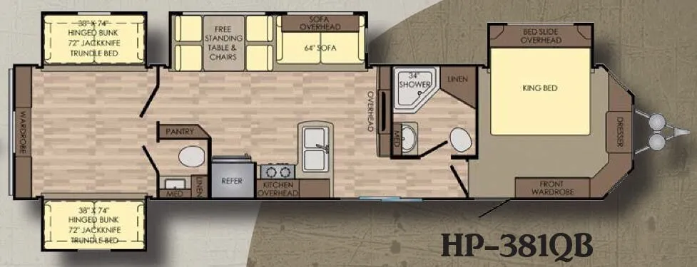 CrossRoads Hampton HP-381QB floor plan