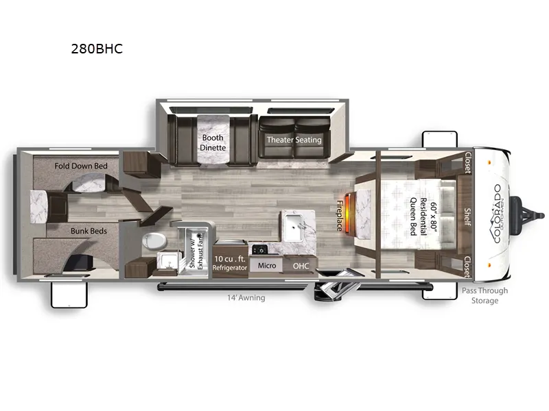 2026 Dutchmen Colorado 280BHC - Floor plan