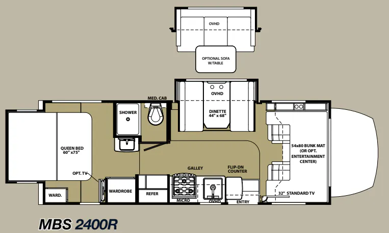 Forest River Sunseeker MBS 2400R floor plan