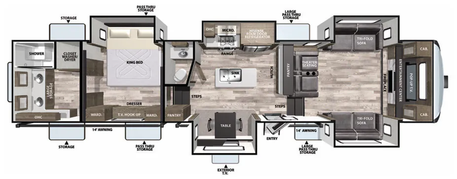 Forest River Cardinal 25th Anniversary Edition 370FLX floor plan