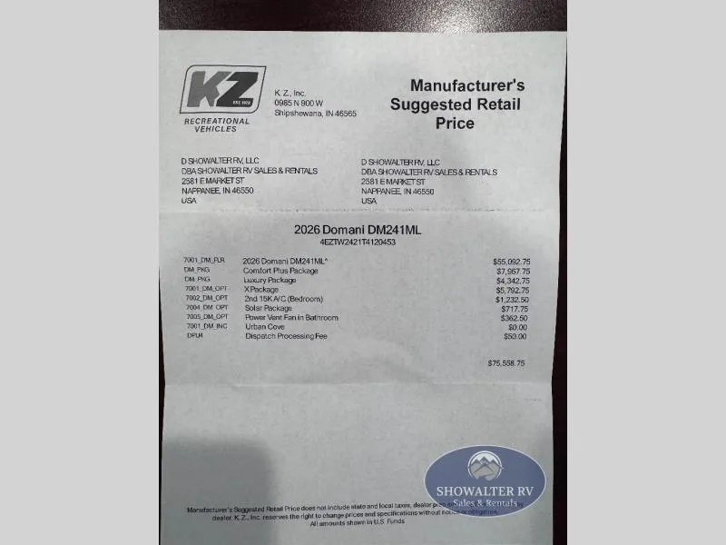 2026 KZ Domani DM241ML - Photo 2