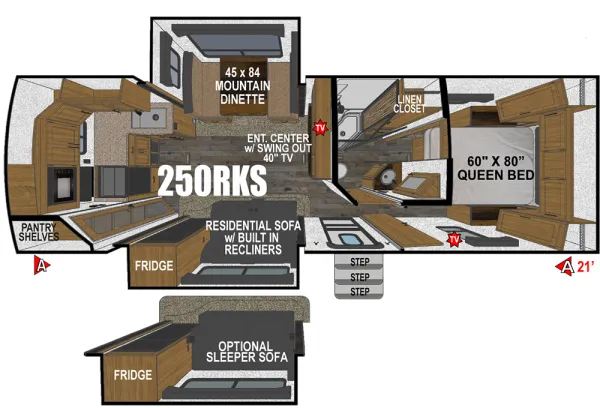 2023 Outdoors RV Black Stone Titanium Series 250RKS - Floor plan
