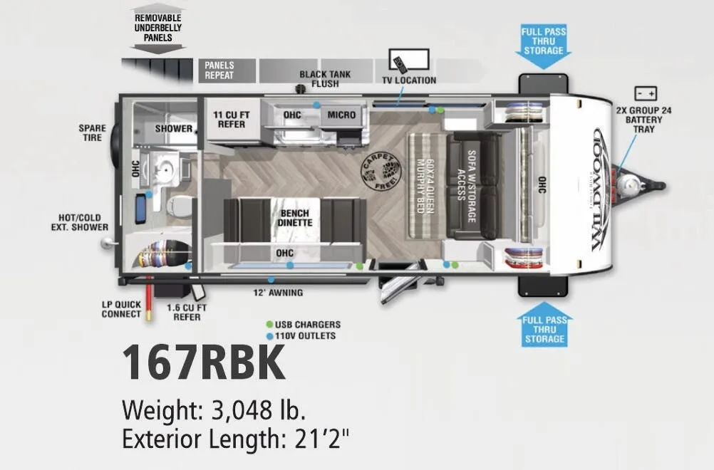 Forest River Wildwood FSX 167RBK floor plan