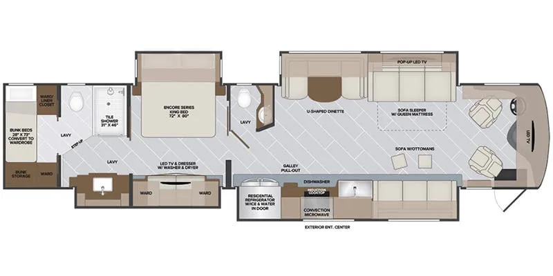 Holiday Rambler Armada 44B floor plan