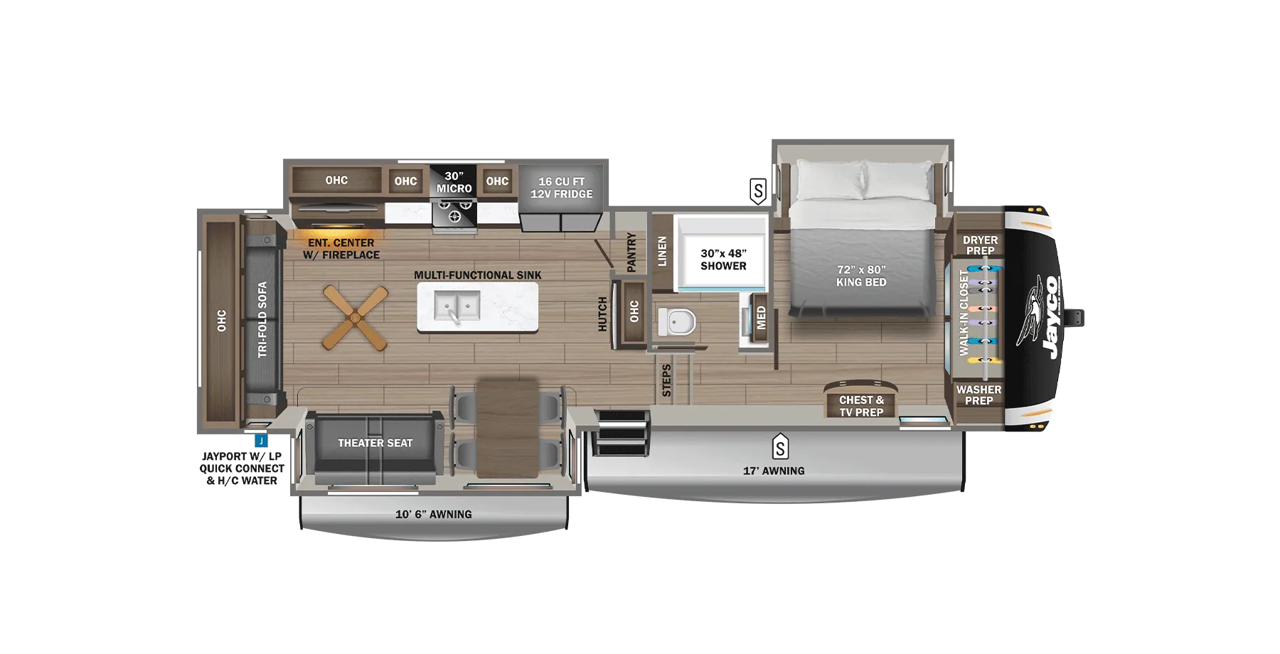 Jayco Eagle Fifth Wheels 321RSTS - Redesigned floor plan