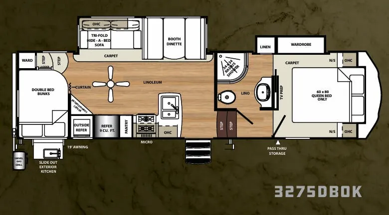 Forest River Sierra HT 3275DBOK floor plan