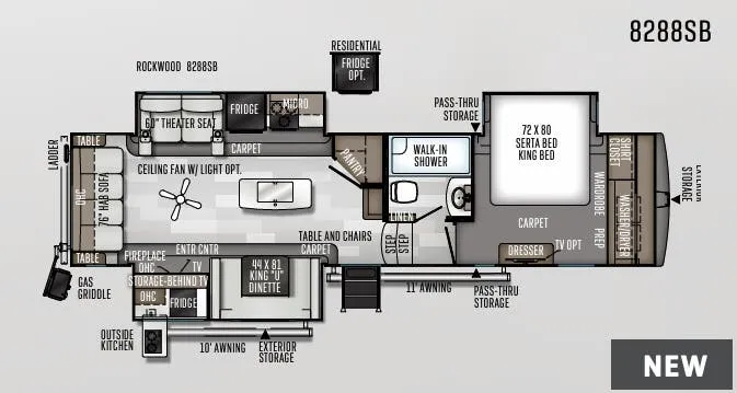 Forest River Rockwood Signature 8288SB floor plan