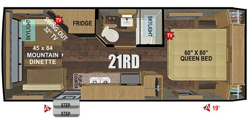 Outdoors RV Mountain Series Creek Side 21RD floor plan