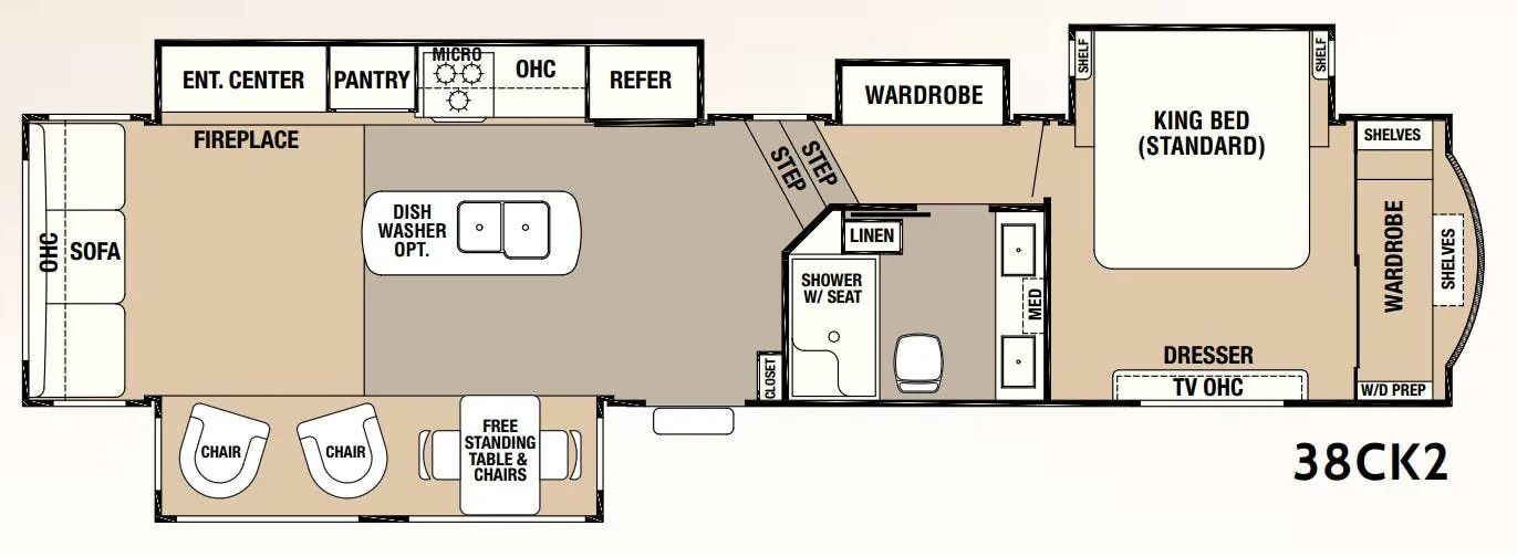Forest River Cedar Creek Hathaway Edition 38CK2 floor plan