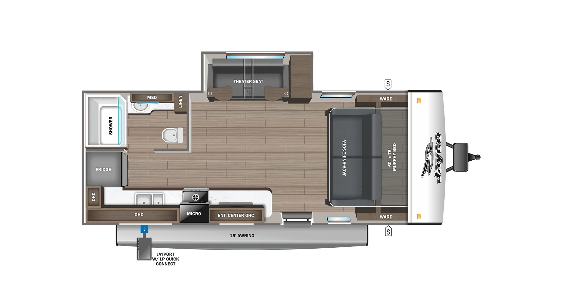 2023 Jayco Jay Feather 19MRK - Floor plan
