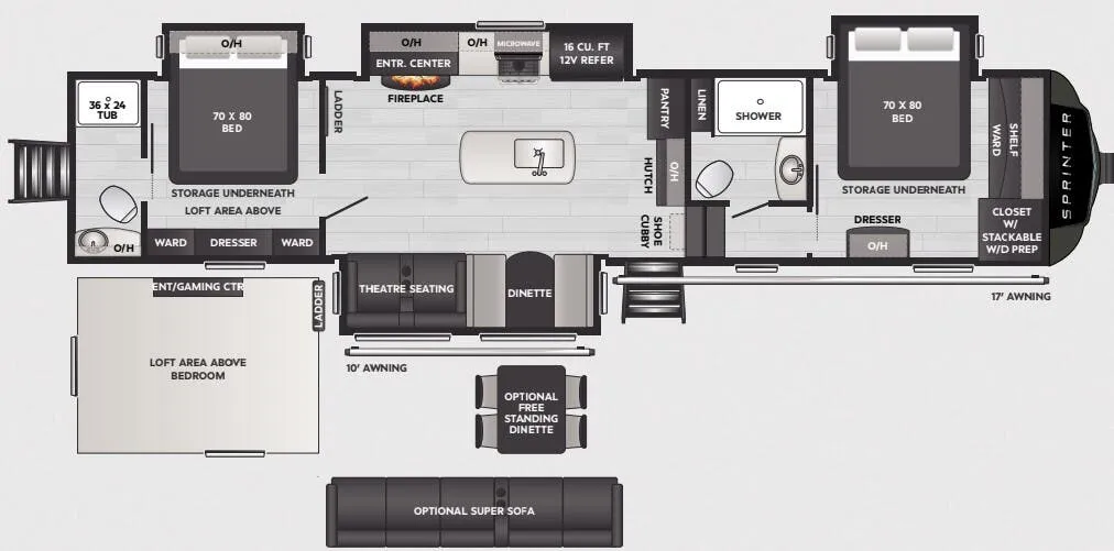2025 Keystone Sprinter 3920DSL - Floor plan